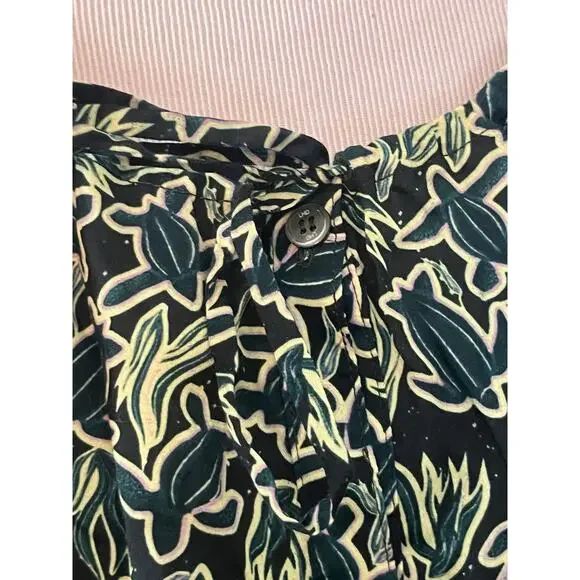 NEW LHD Blouson Shirt Dress •6• Black Sea Turtle Long Sleeve Rio Tie Waist $575 - Picture 7 of 12